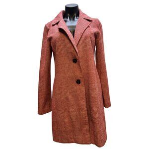 Avec Les Filles Wool Blend Red Plaid Coat S